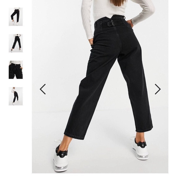 ASOS NWT high waist black tapered jeans - Picture 2 of 3